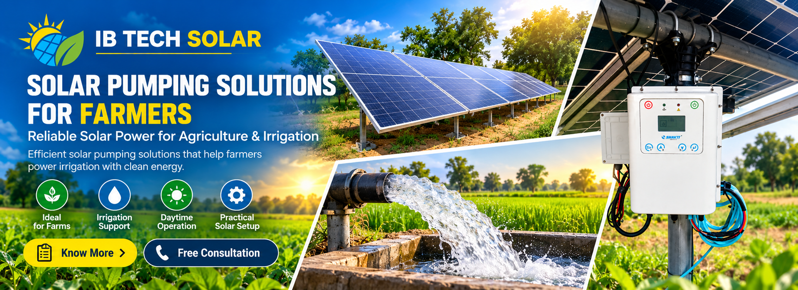 IB Tech Solar solar pumping solutions for farmers banner